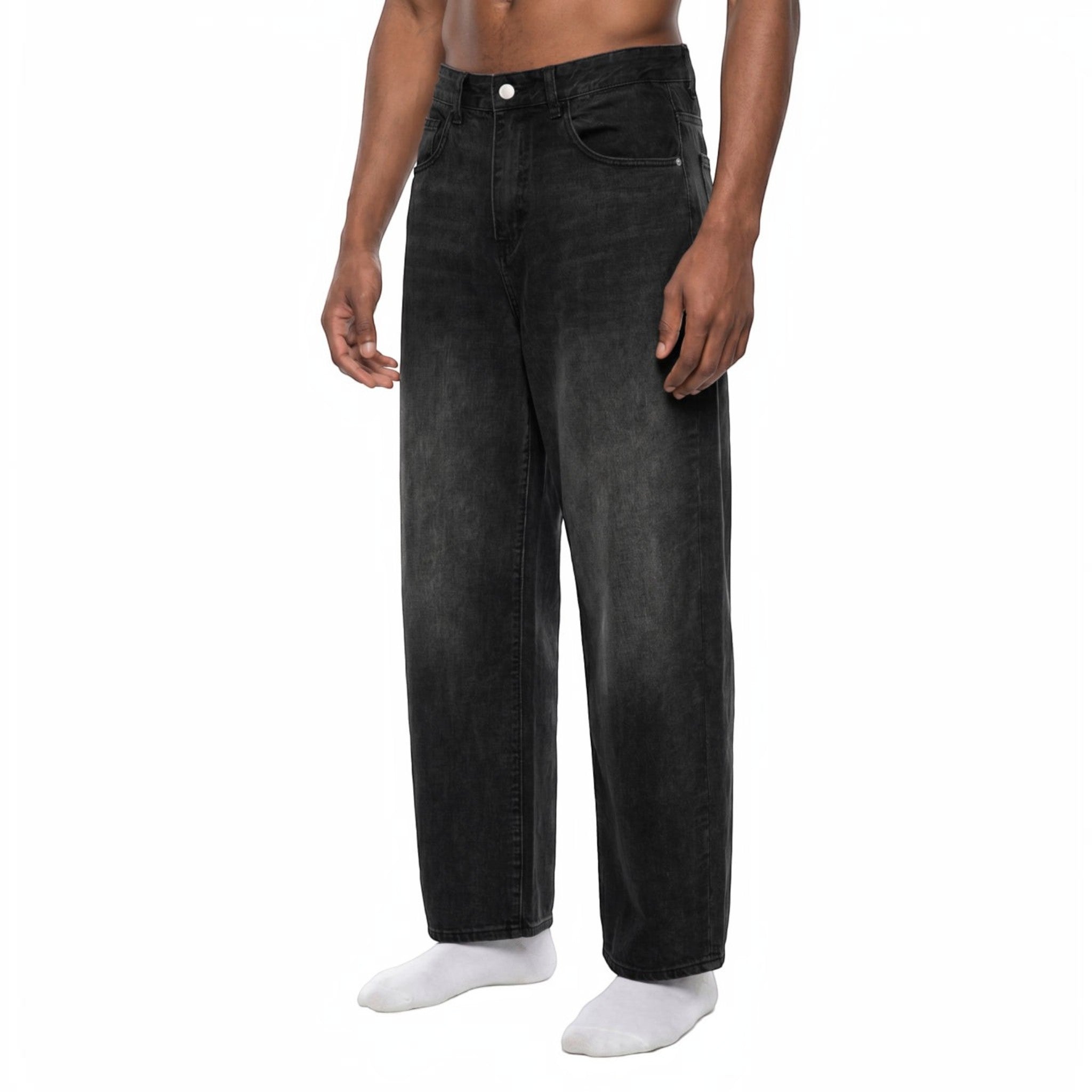 Flint Sunfade Vintage Wash Barrel Leg Jeans Studio Ruban — back view