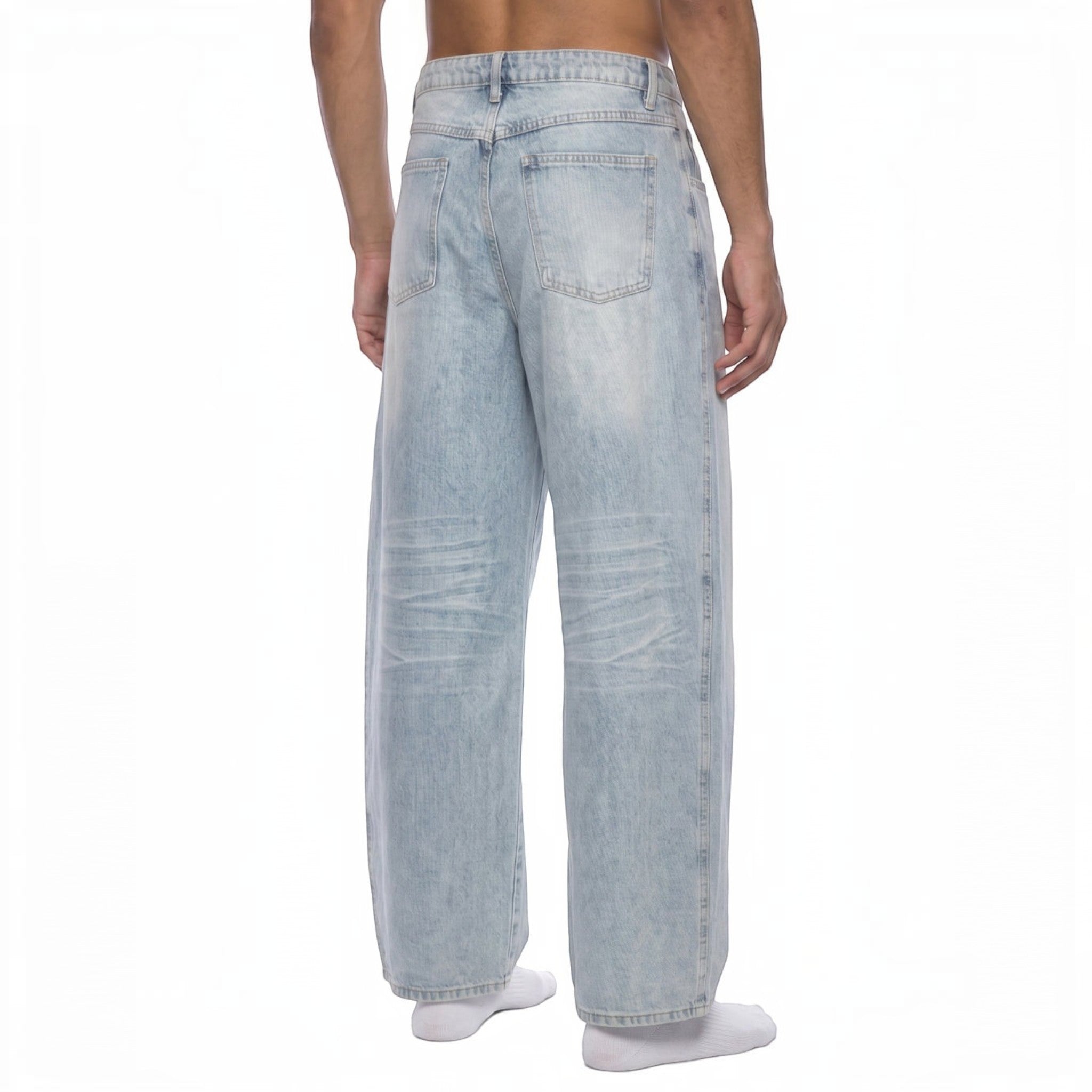Beau Enzyme Wash Wide Leg Jeans Studio Ruban — back view