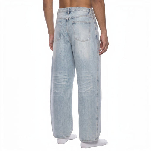 Beau Enzyme Wash Wide Leg Jeans Studio Ruban — back view