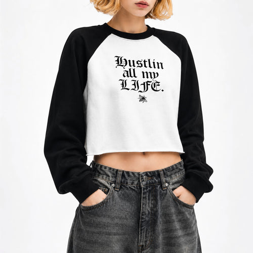 Cleo color-block raglan crop sweatshirt Studio Ruban — front view