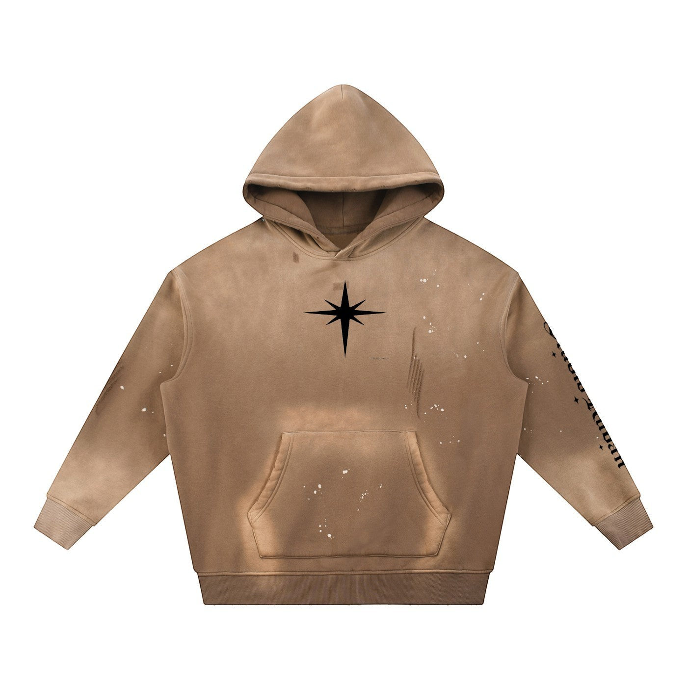 Haze frayed fleece hoodie Studio Ruban — lifestyle