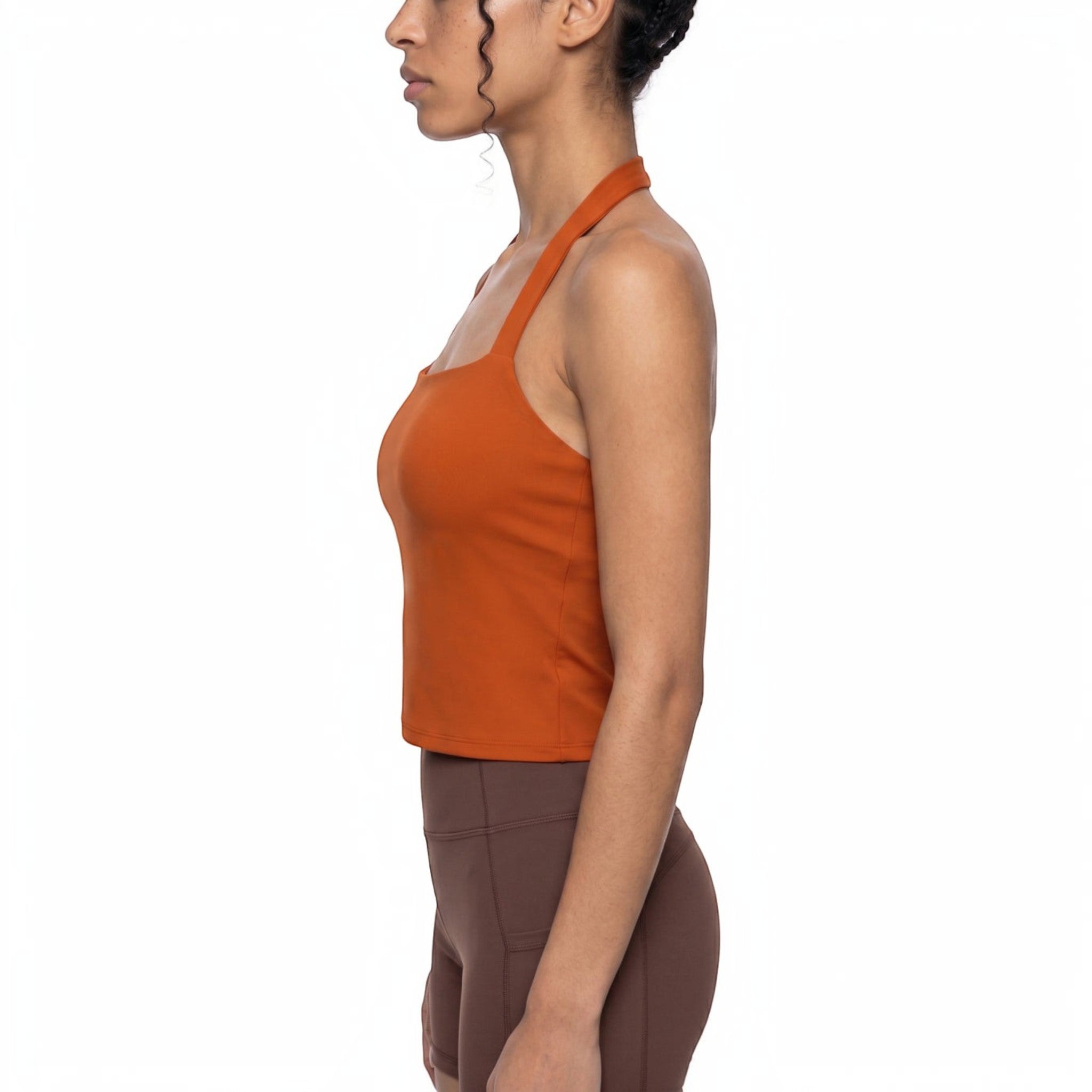 Fini halter sports bra Studio Ruban — on model