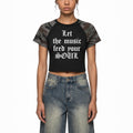 Tana camo raglan crop top Studio Ruban — front view