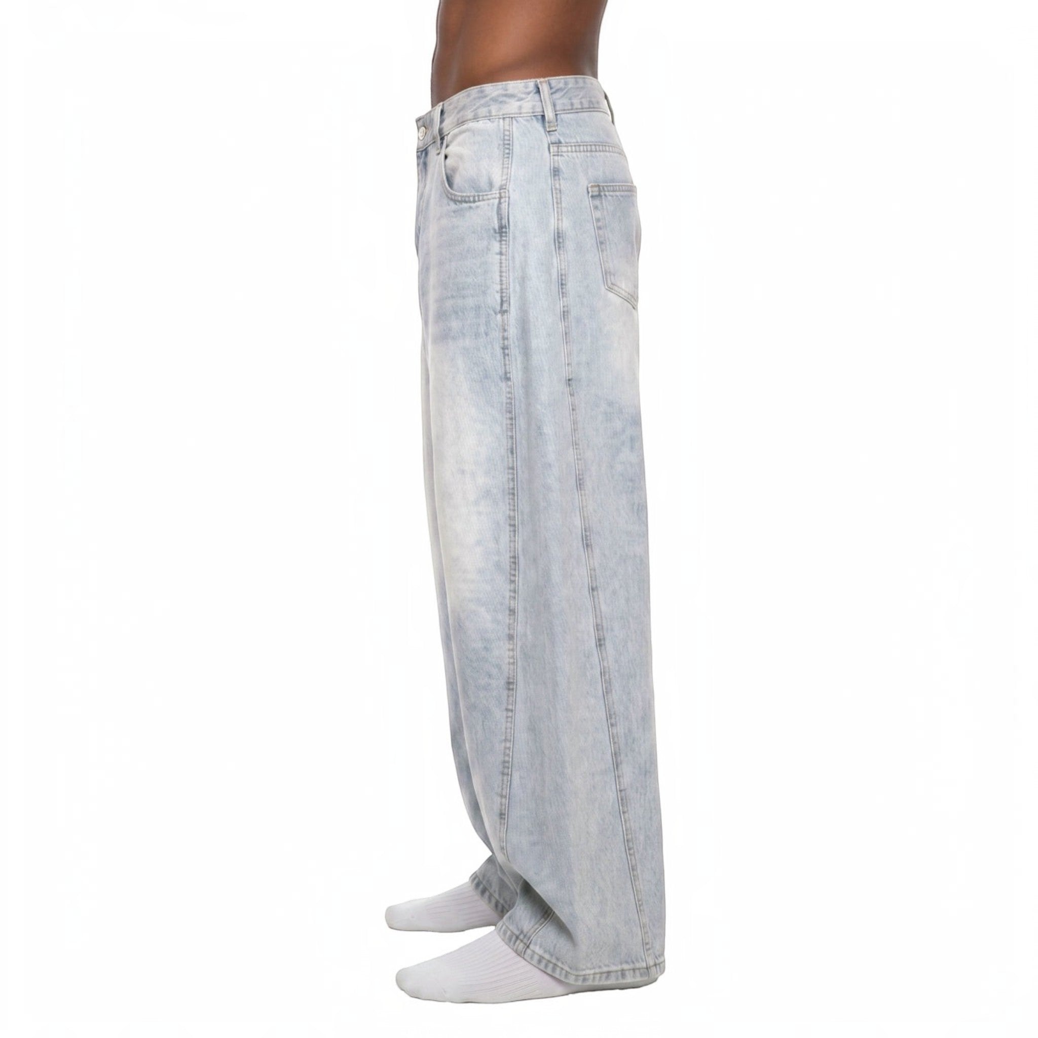 Ash Sunfade Barrel Leg Jeans Studio Ruban — side view