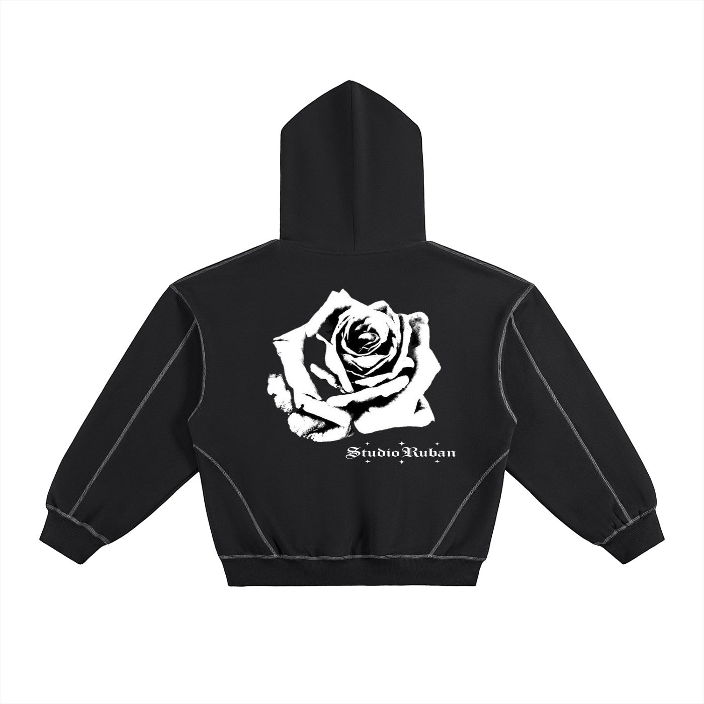 Cole Contrast-Stitched Boxy Fleece Hoodie Studio Ruban — colour variant 2
