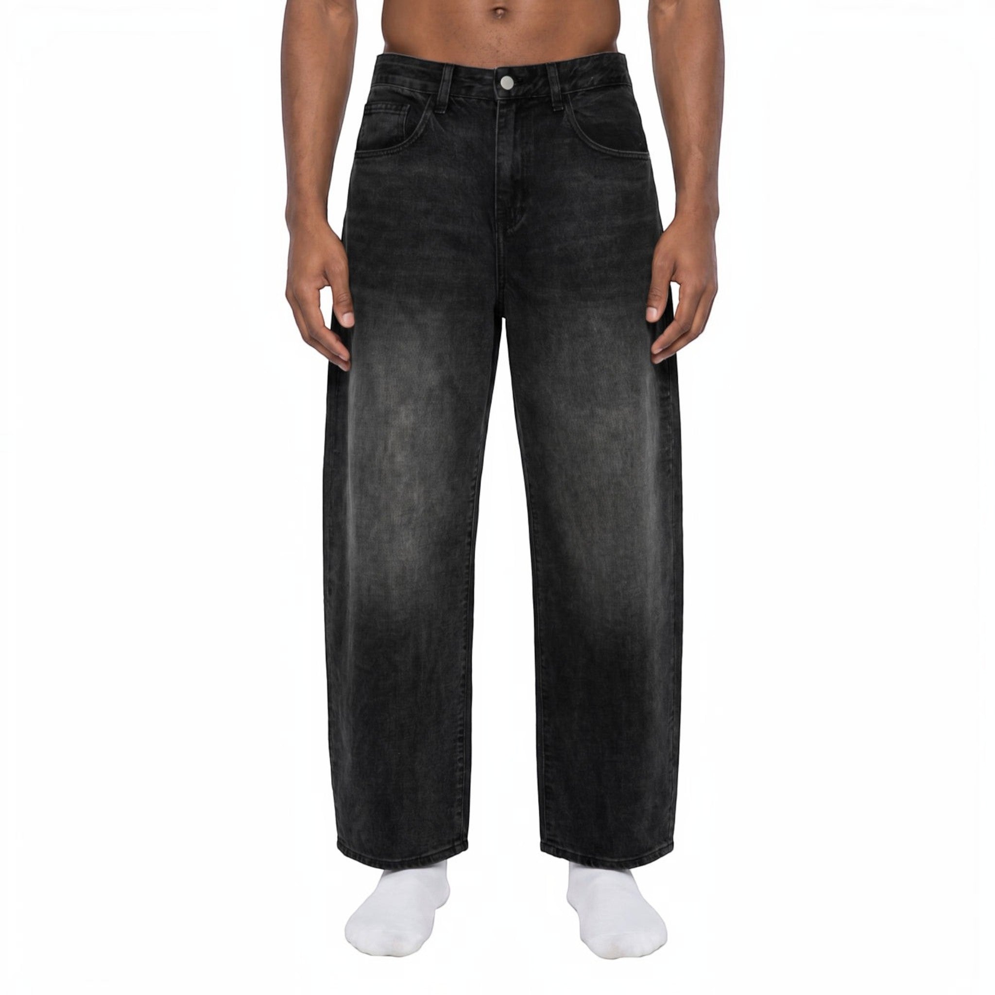 Flint Sunfade Vintage Wash Barrel Leg Jeans Studio Ruban — front view