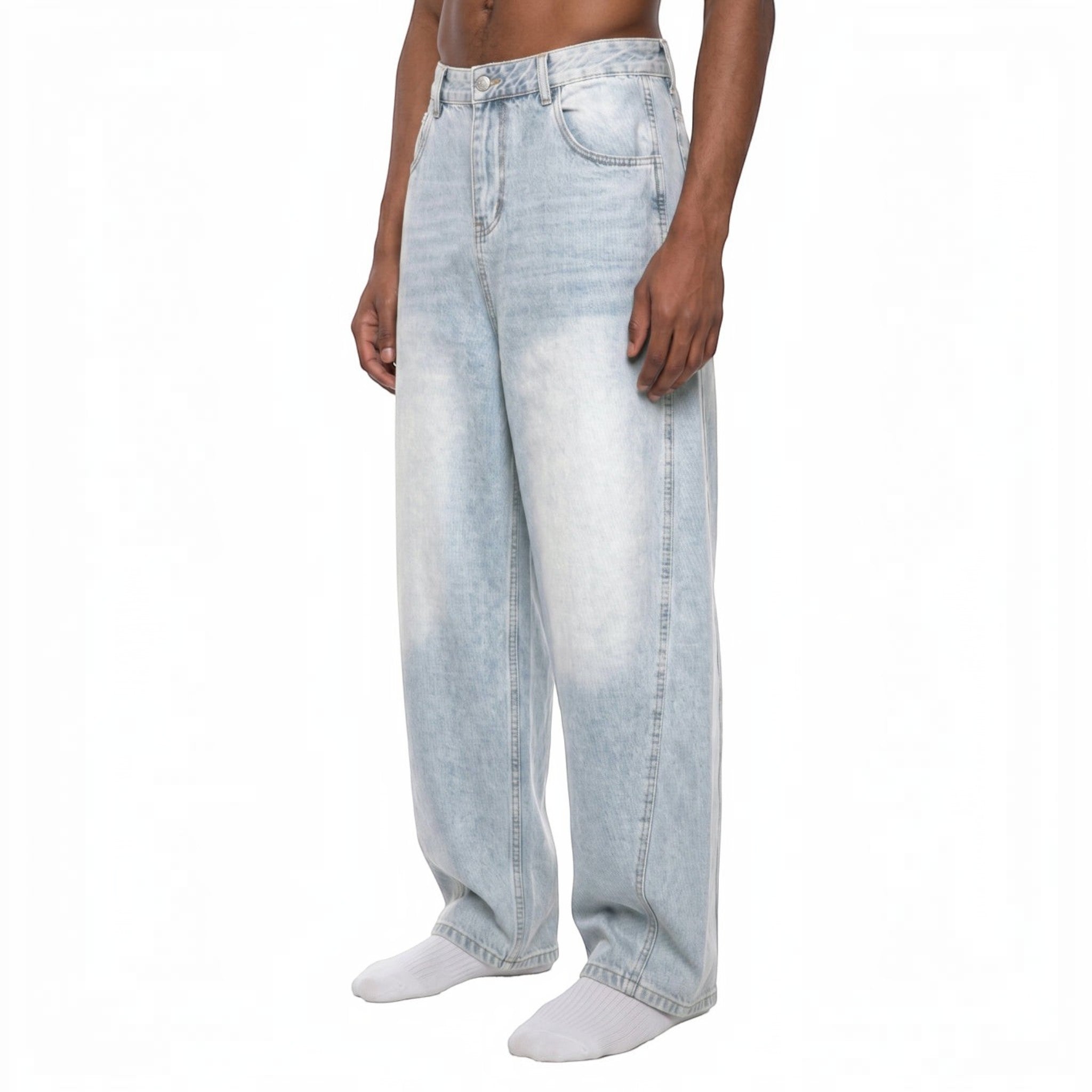 Ash Sunfade Barrel Leg Jeans Studio Ruban — back view