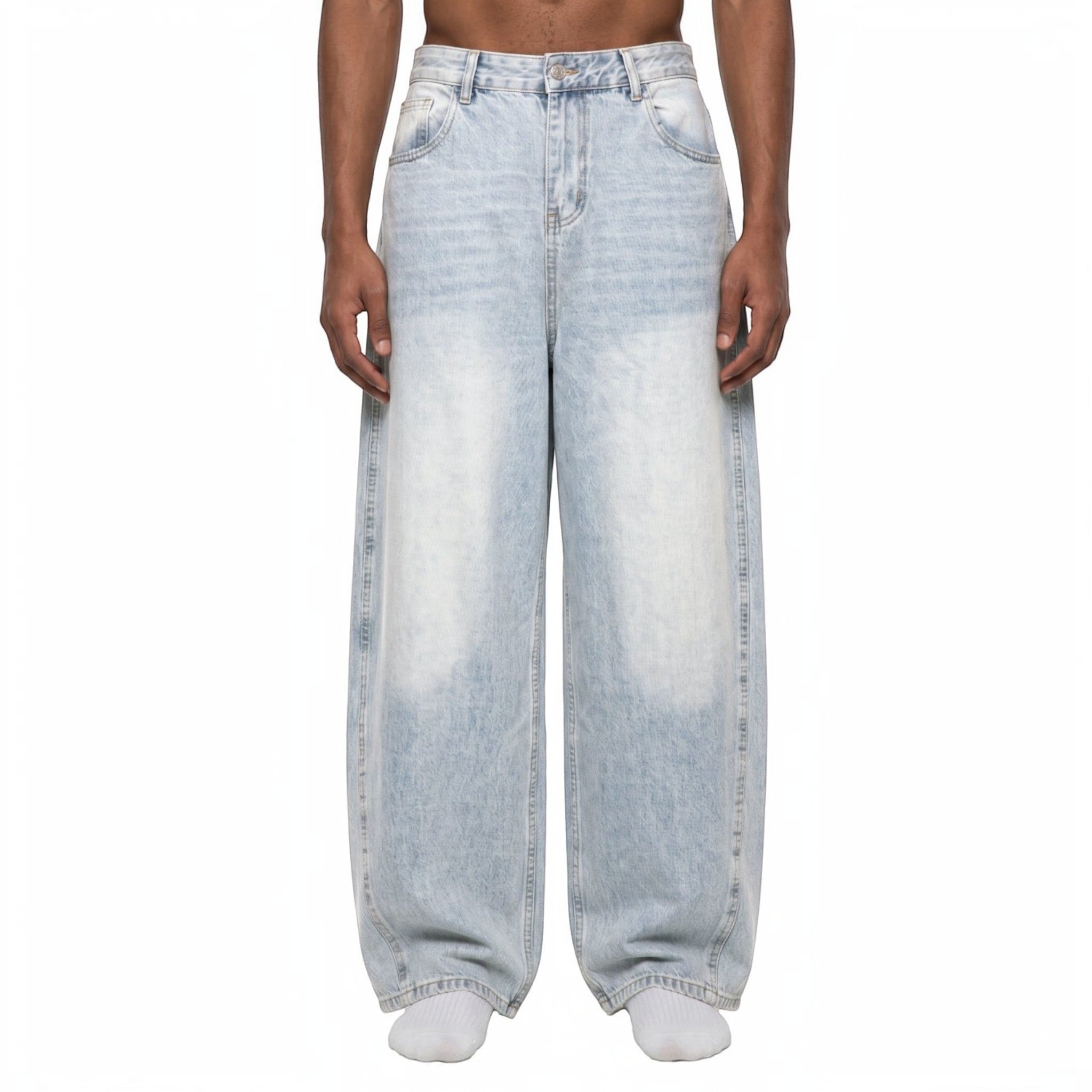 Ash Sunfade Barrel Leg Jeans Studio Ruban — front view