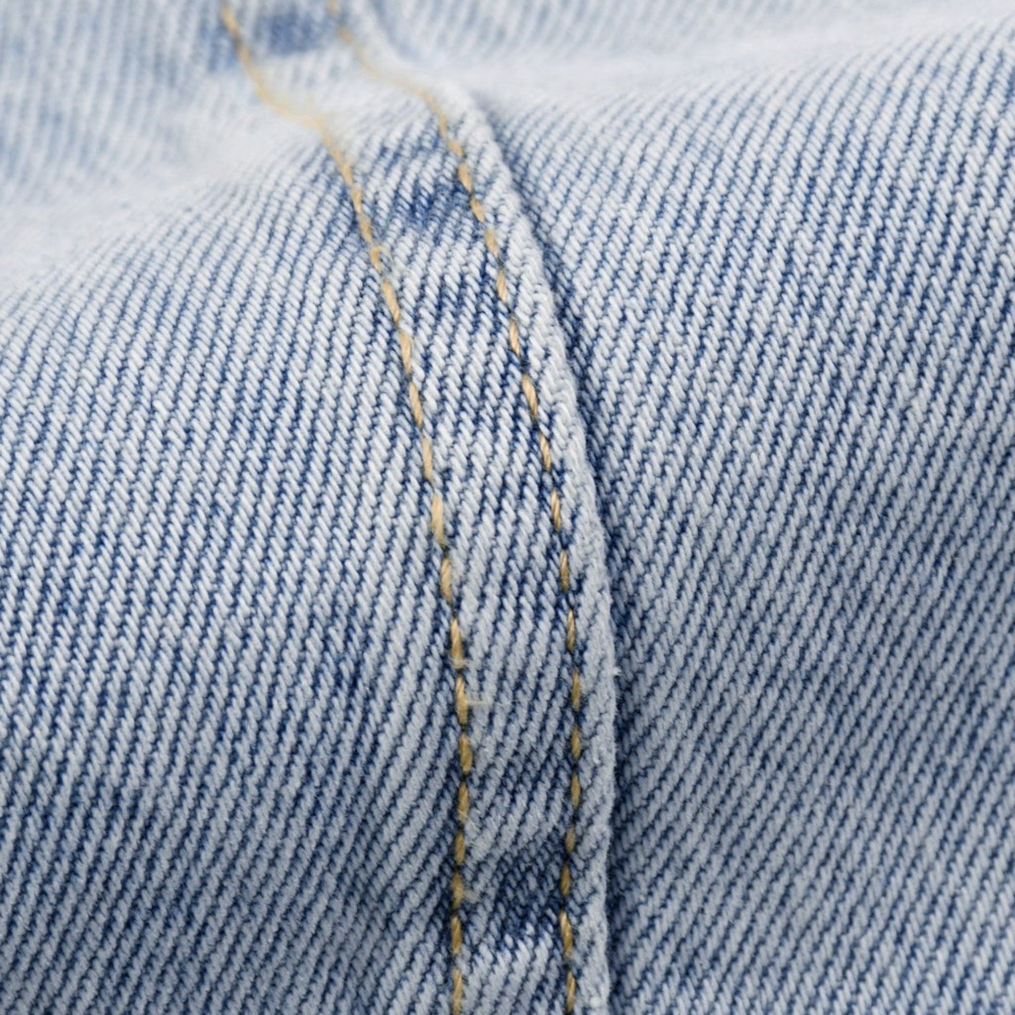 Ash Sunfade Barrel Leg Jeans Studio Ruban — raw hem detail