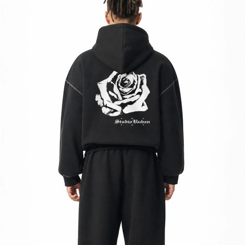 Cole contrast-stitched hoodie Studio Ruban — back view