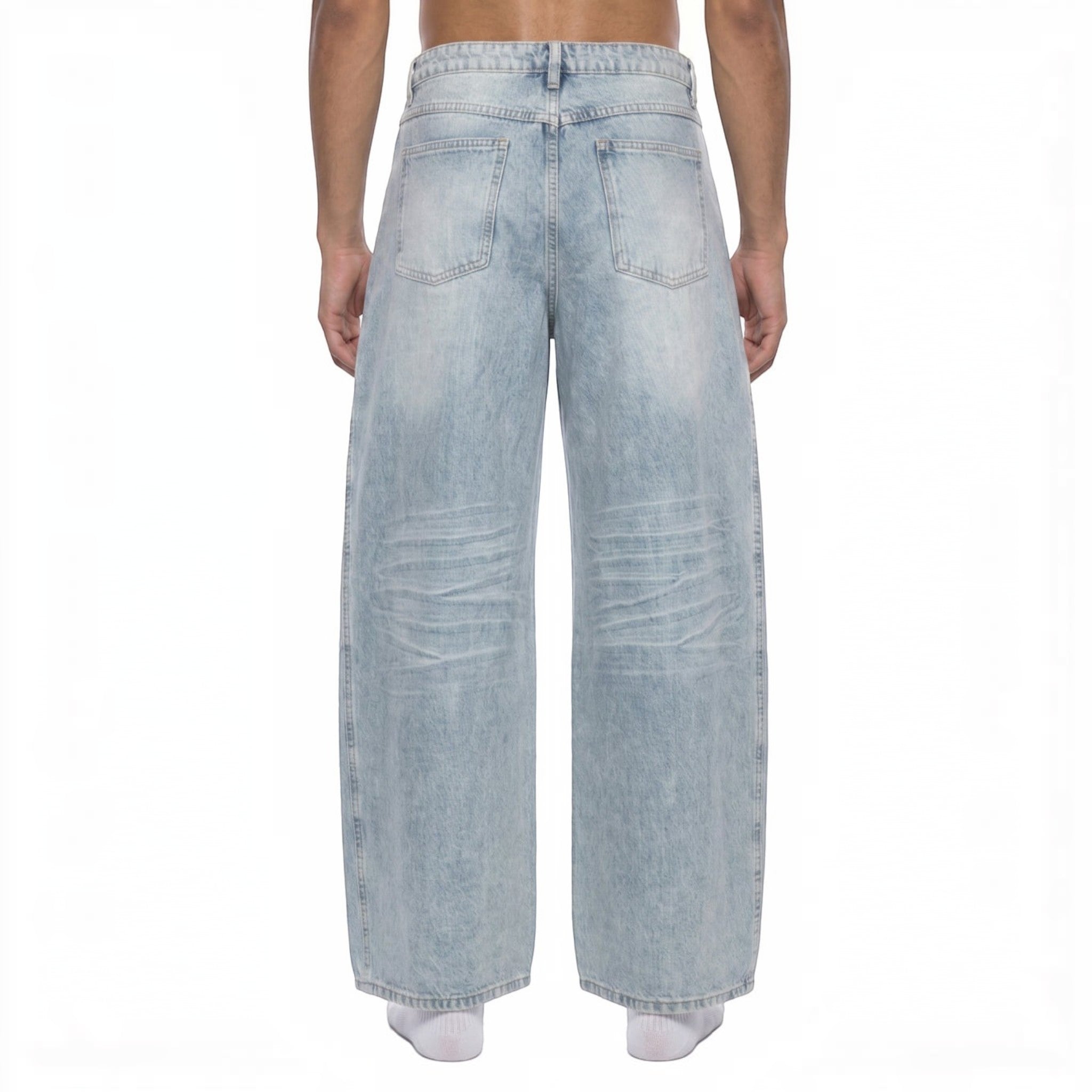 Beau Enzyme Wash Wide Leg Jeans Studio Ruban — side view
