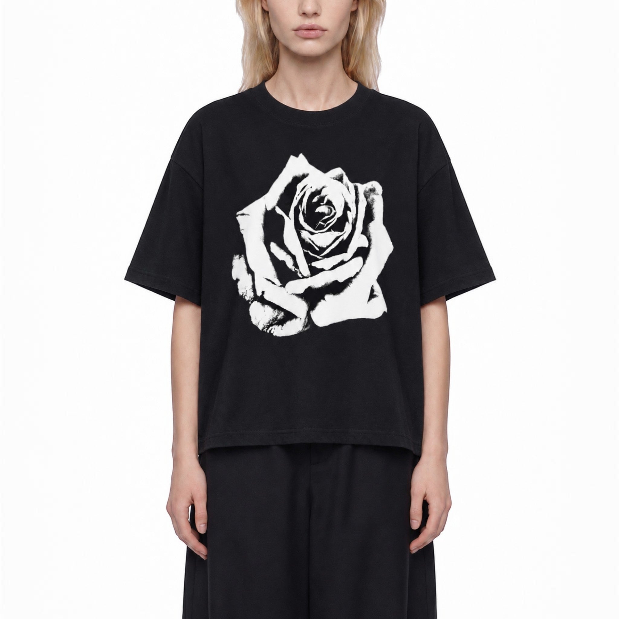 Rosalia drop shoulder crop T-shirt Studio Ruban — front view