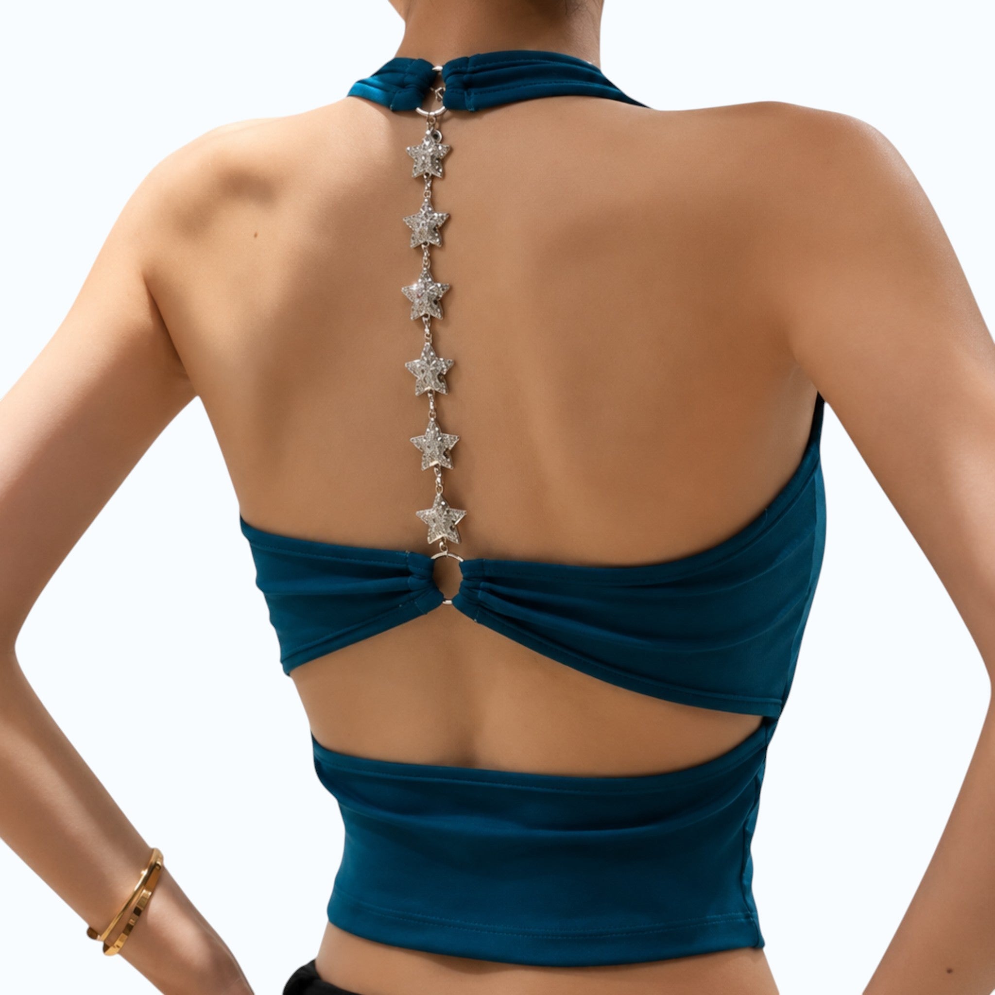 Starlight chain neck sleeveless top Studio Ruban — front view