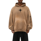 Haze frayed fleece hoodie Studio Ruban — front view
