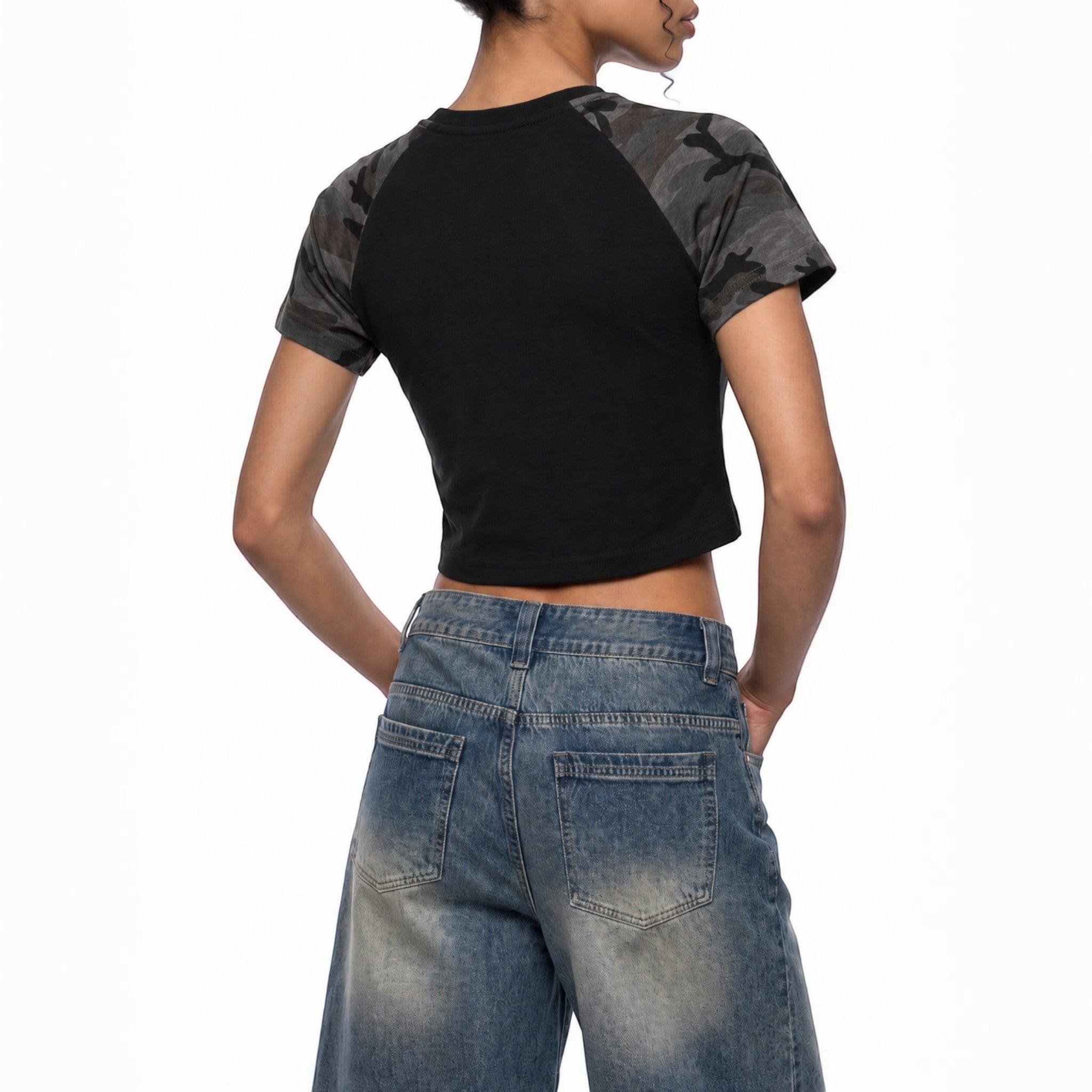 Tana raglan crop top Studio Ruban — back view
