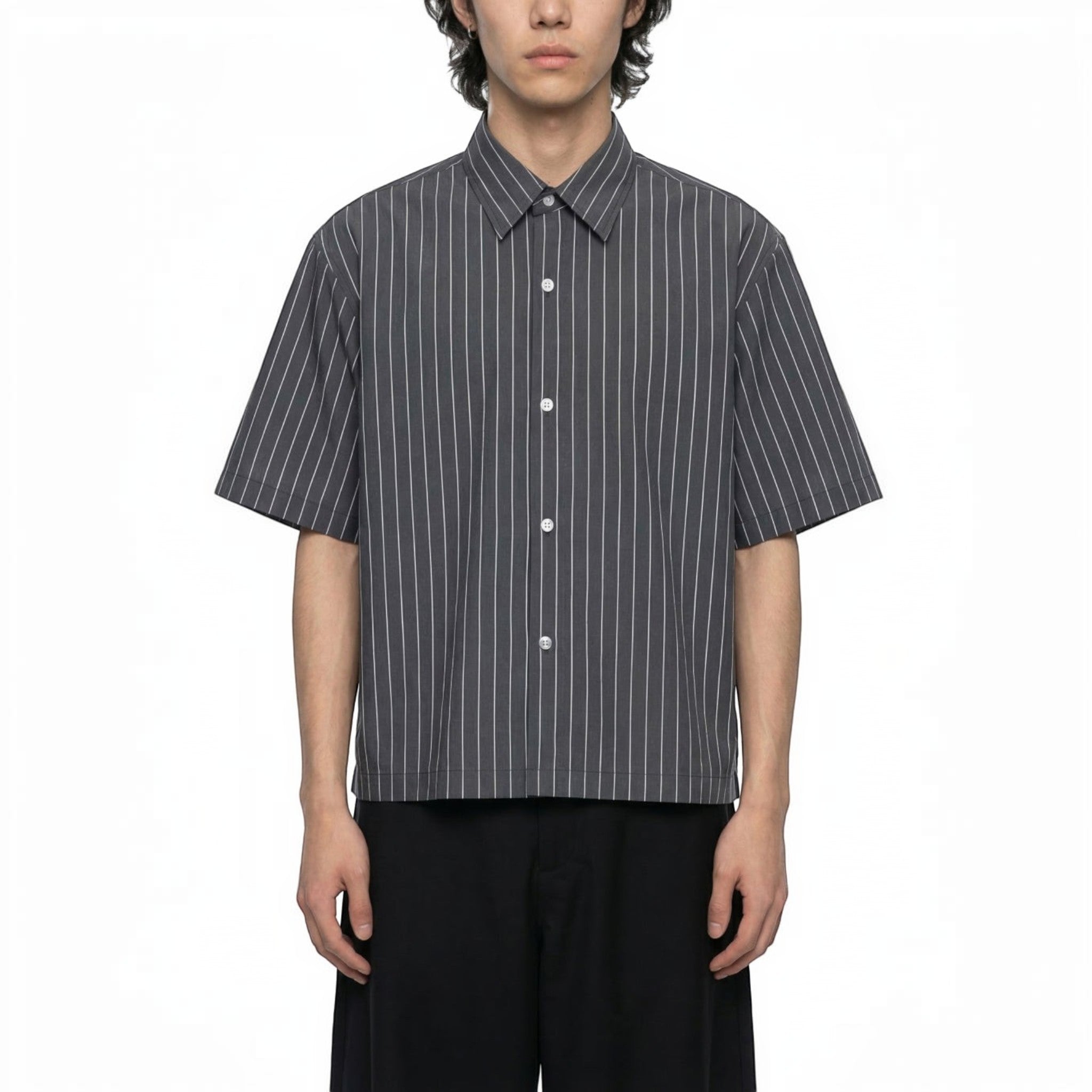 Kai striped boxy shirt Studio Ruban — on model