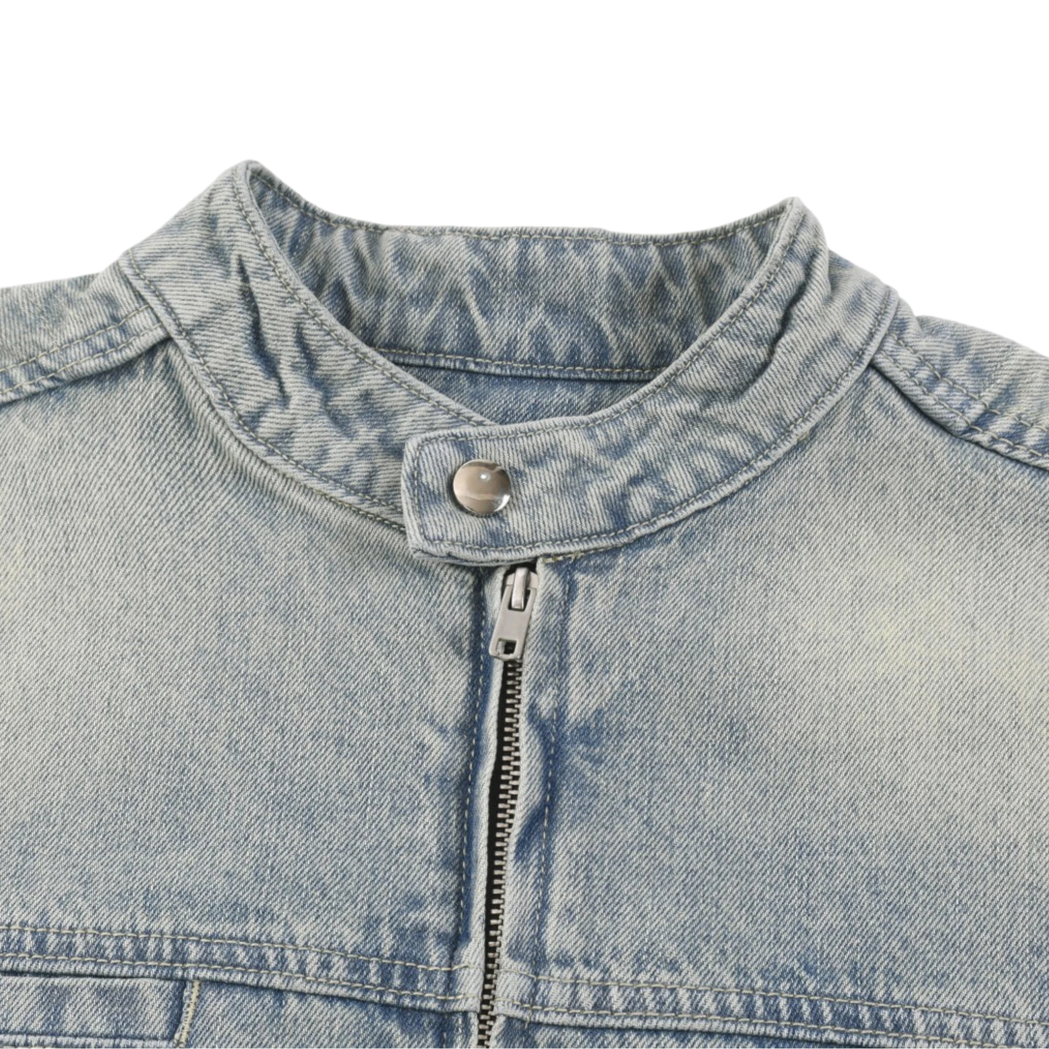 Denim zip denim jacket Studio Ruban — detail shot