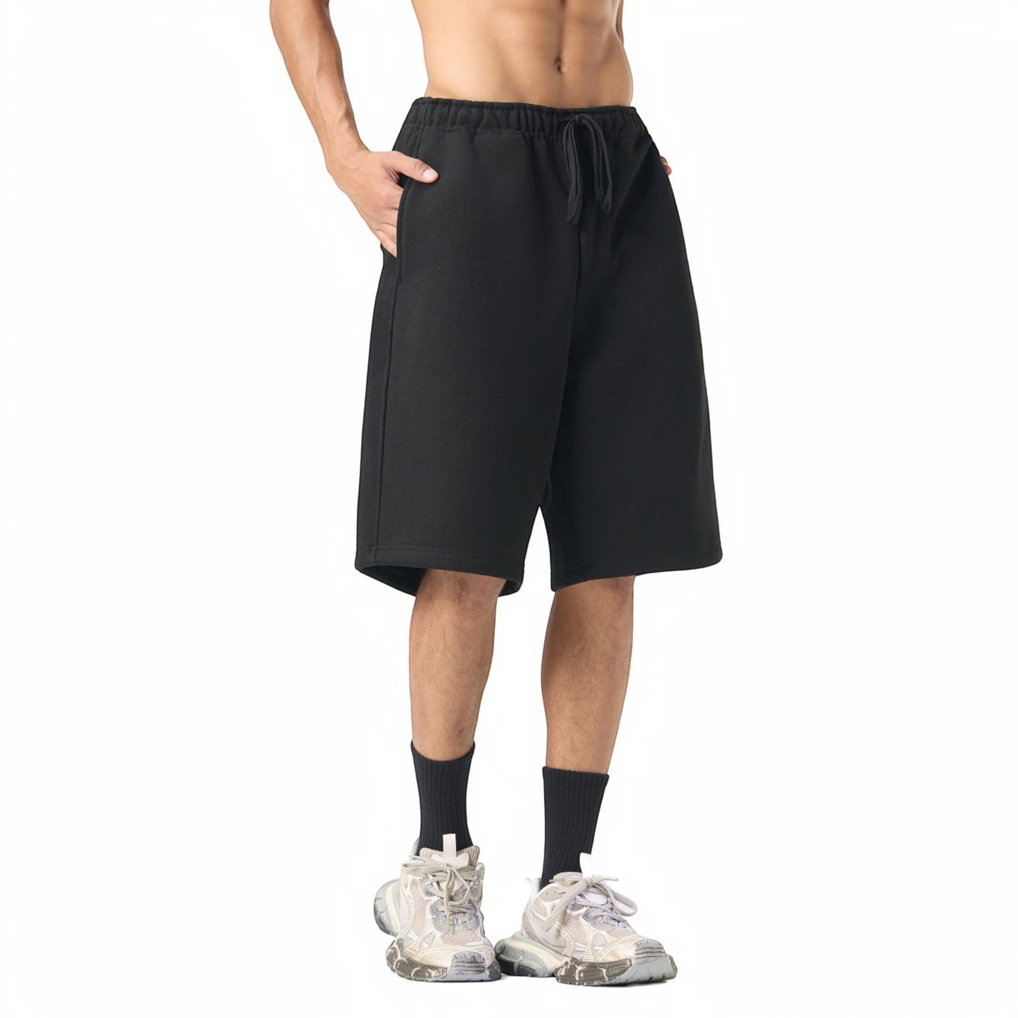 Bulk heavyweight fleece shorts Studio Ruban — front view