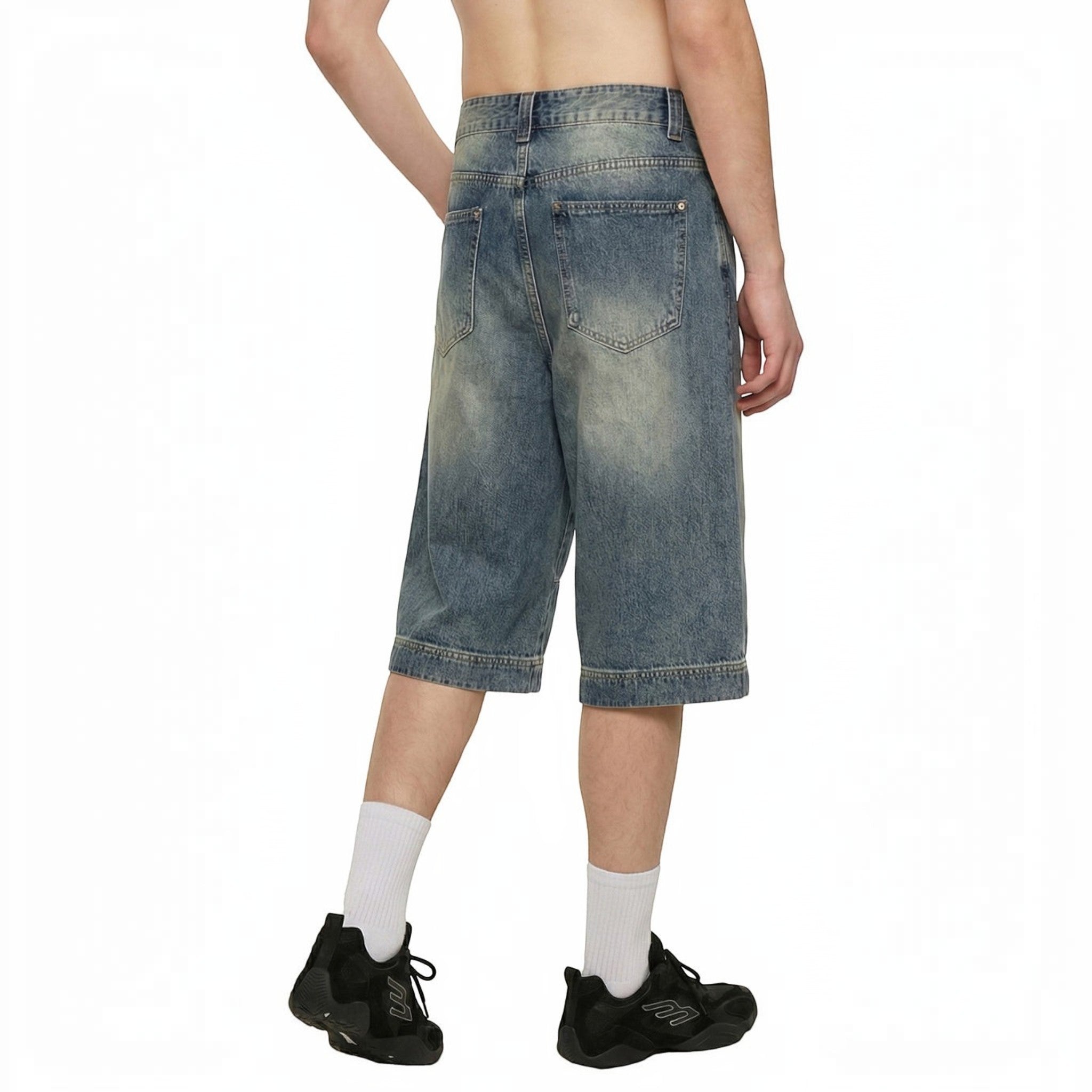 Grunge denim shorts Studio Ruban — on model