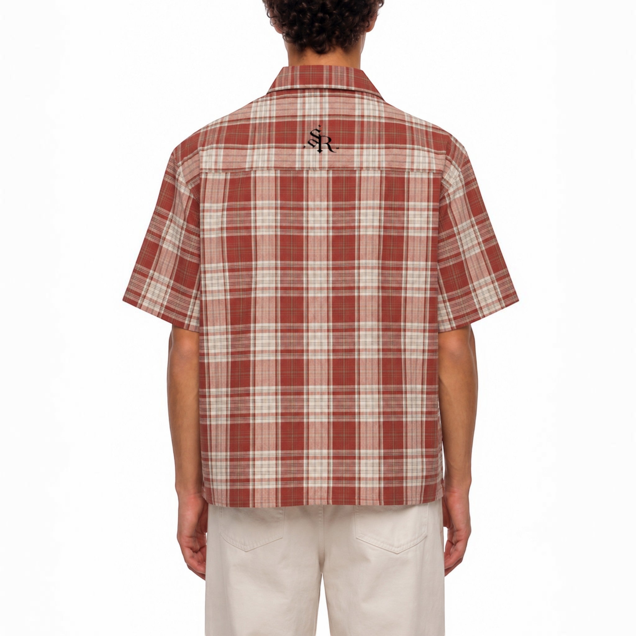Cruz plaid boxy shirt Studio Ruban — on model