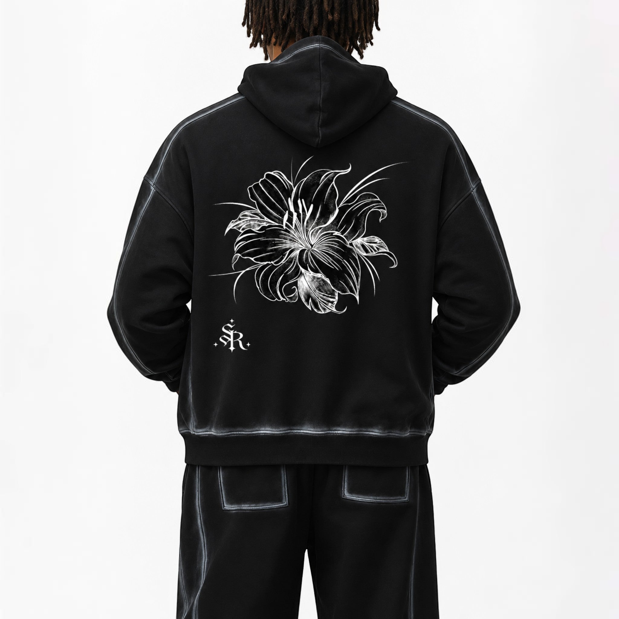 Sage sunfaded hoodie Studio Ruban — back view