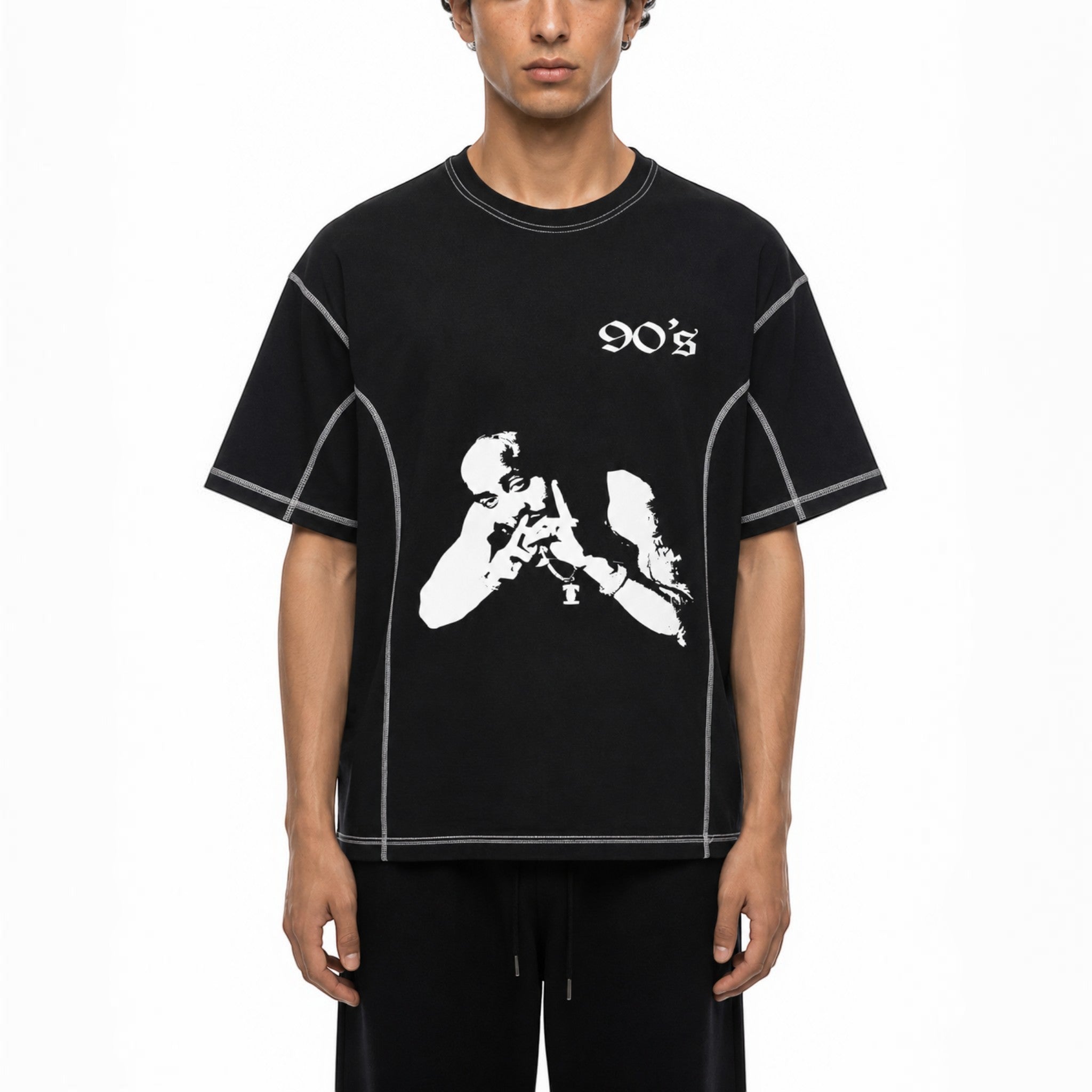 Ace contrast-stitched T-shirt Studio Ruban — front view