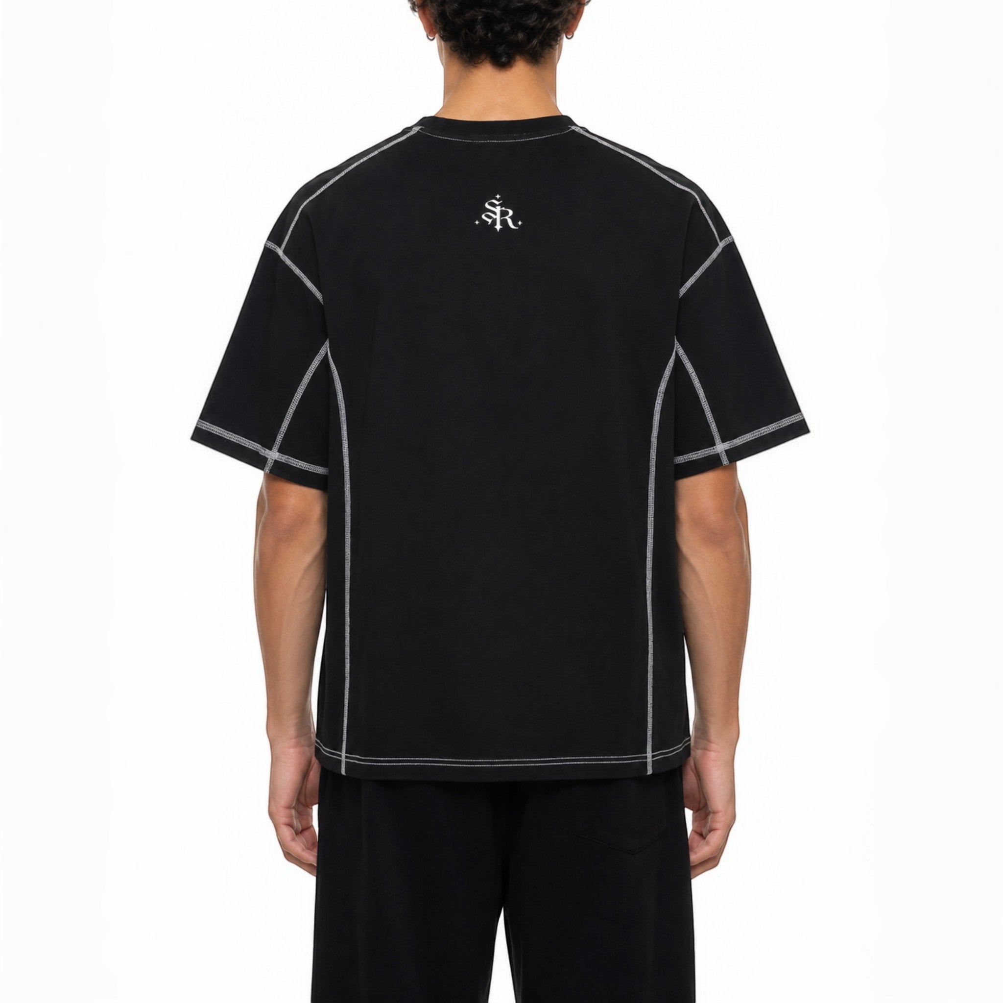 Ace contrast-stitched tee Studio Ruban — on model