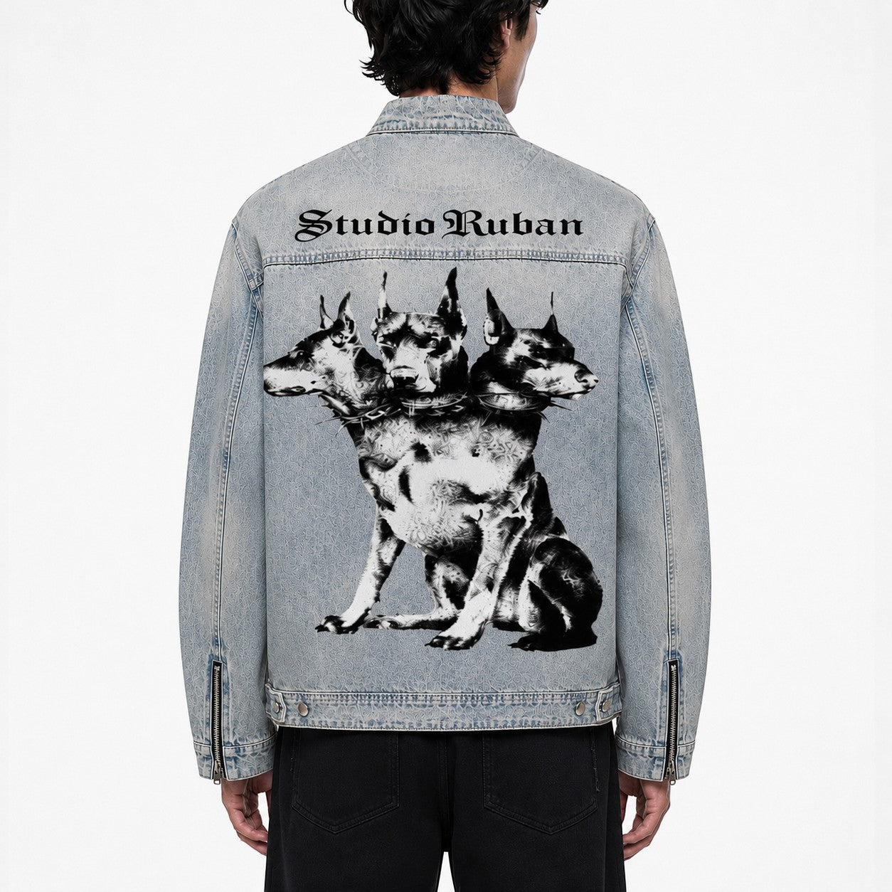 Denim zip denim jacket Studio Ruban — front view