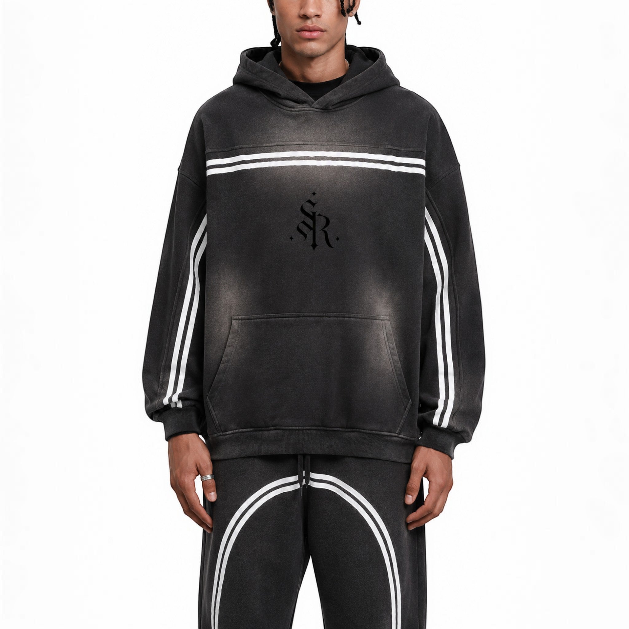 Sol sun fade fleece hoodie Studio Ruban — front view
