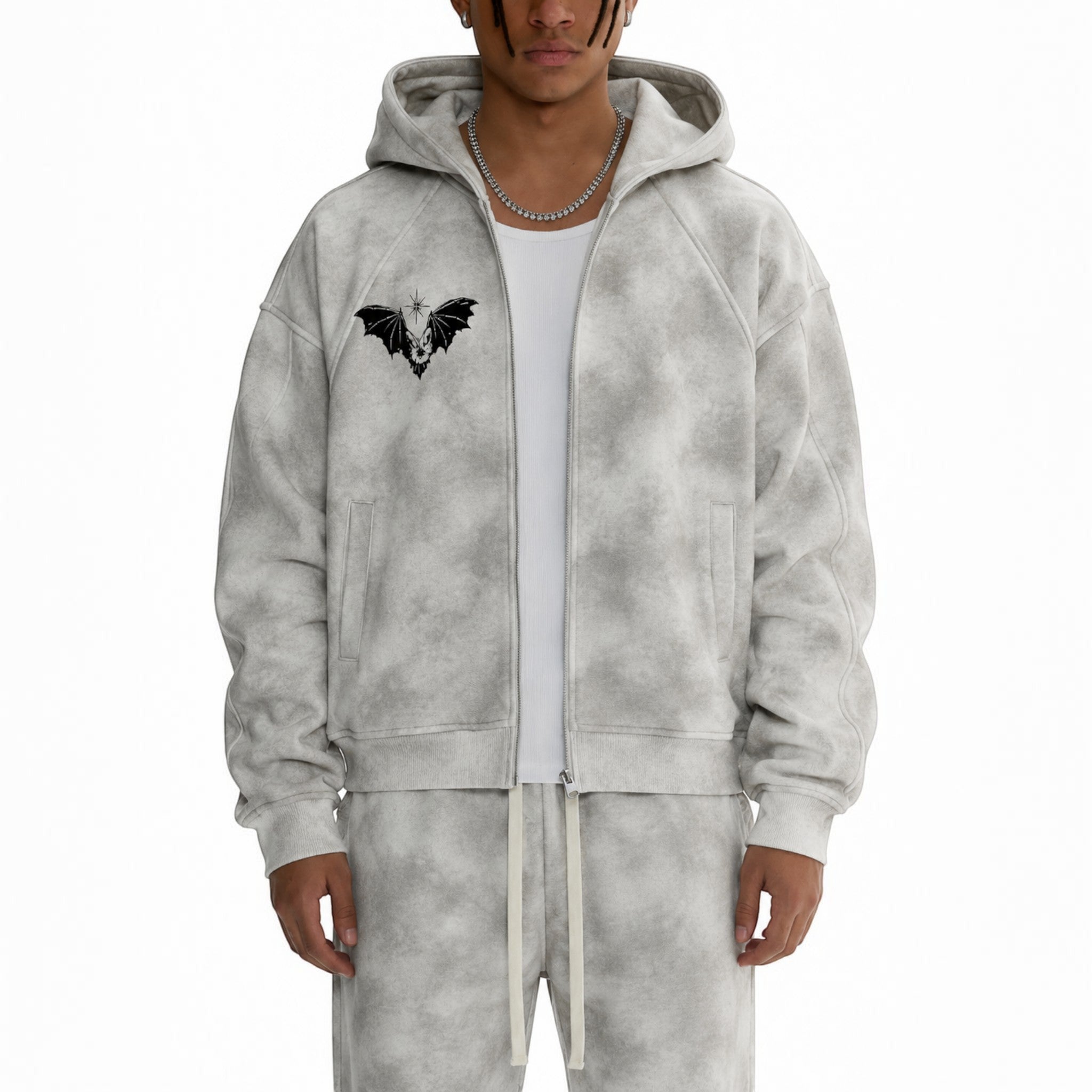 Storm zip-up fleece hoodie Studio Ruban — front view