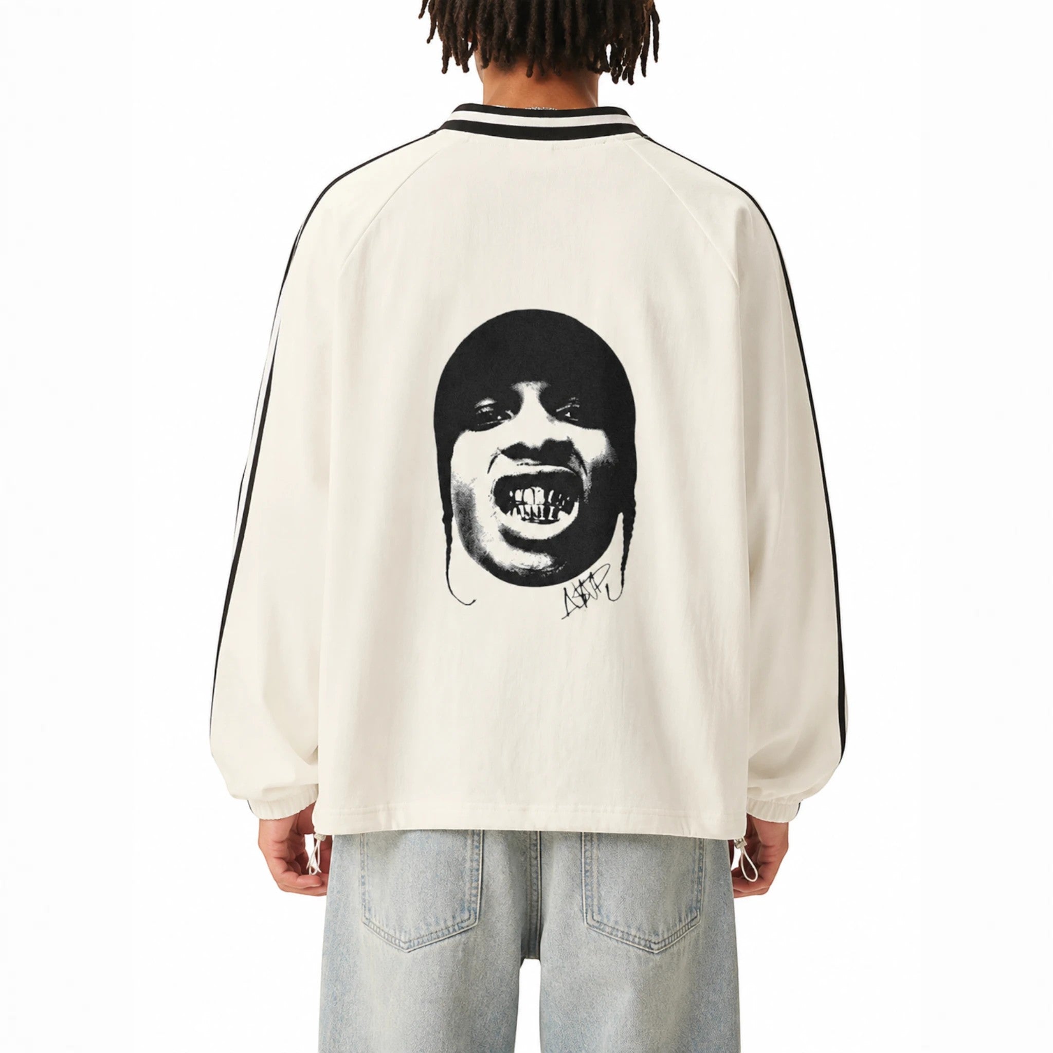 Strino striped lapel sweatshirt Studio Ruban — front view