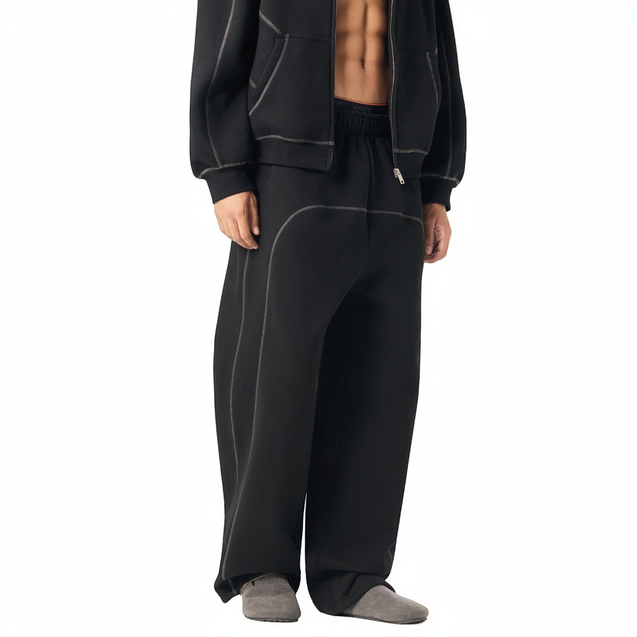 Stitch fleece sweatpants Studio Ruban — detail shot