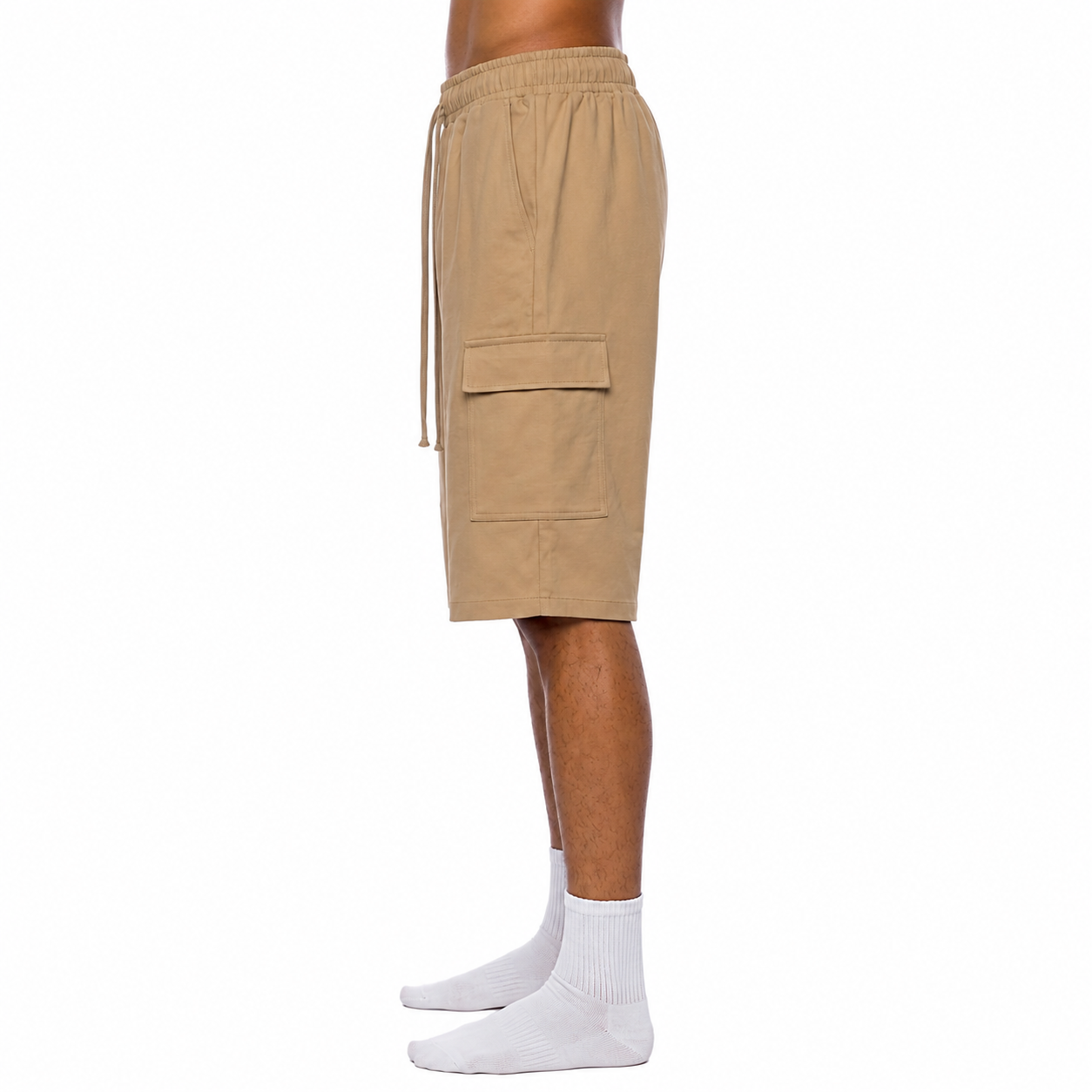 Coral | Drawstring Cargo Shorts