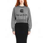 Mavi mineral wash balloon sleeve cropped sweater Studio Ruban — front
