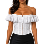 Aureli ruffle embroidered vest Studio Ruban — front view