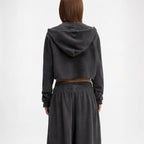 Remy vintage washed raw edge hoodie from Studio Ruban — back view