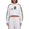 Zara contrast side stripe cropped hoodie Studio Ruban — white