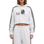 Zara contrast side stripe cropped hoodie Studio Ruban — white