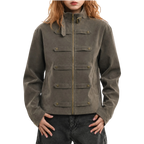 Rivet star rivet suede jacket Studio Ruban — front view