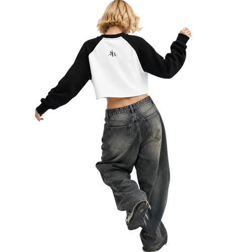 Cleo raglan crop sweatshirt Studio Ruban — back view