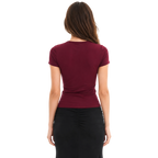 Sia square neck lace top Studio Ruban — on model