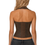Milla hollow halter top Studio Ruban — on model
