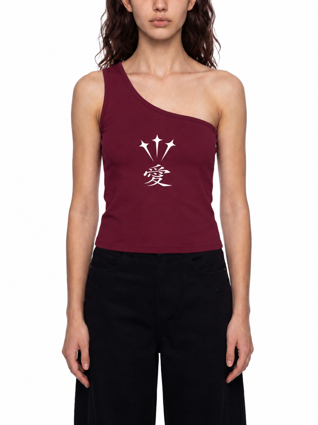 Arya one-shoulder crop top Studio Ruban — front view