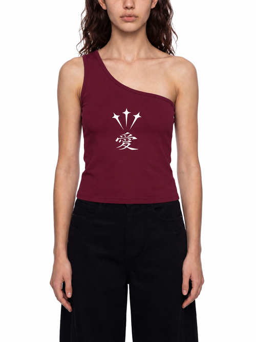 Arya one-shoulder crop top Studio Ruban — front view