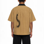 Blok Color Block Short Sleeve Shirt Studio Ruban — model back