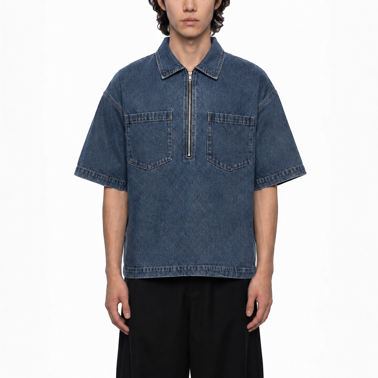 Quill | Quarter-Zip Denim Shirt