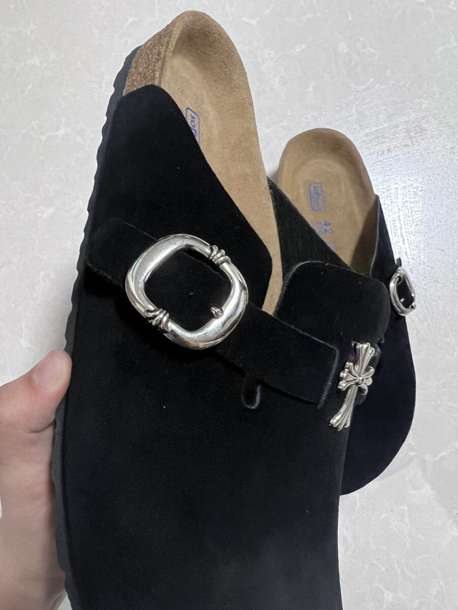 Birkenstock Chrome Hearts Studio Ruban — on foot