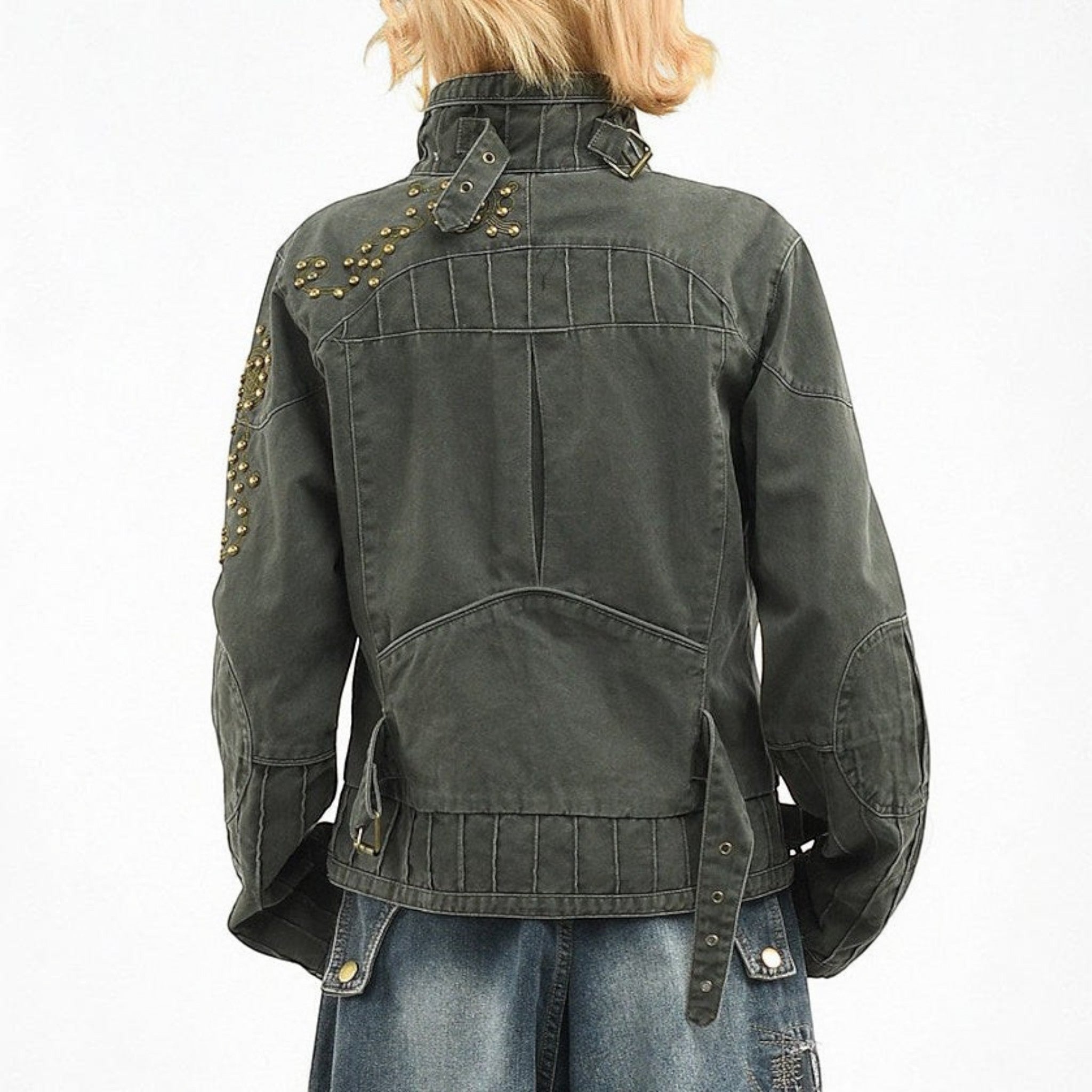 Punk biker jacket Studio Ruban — back view