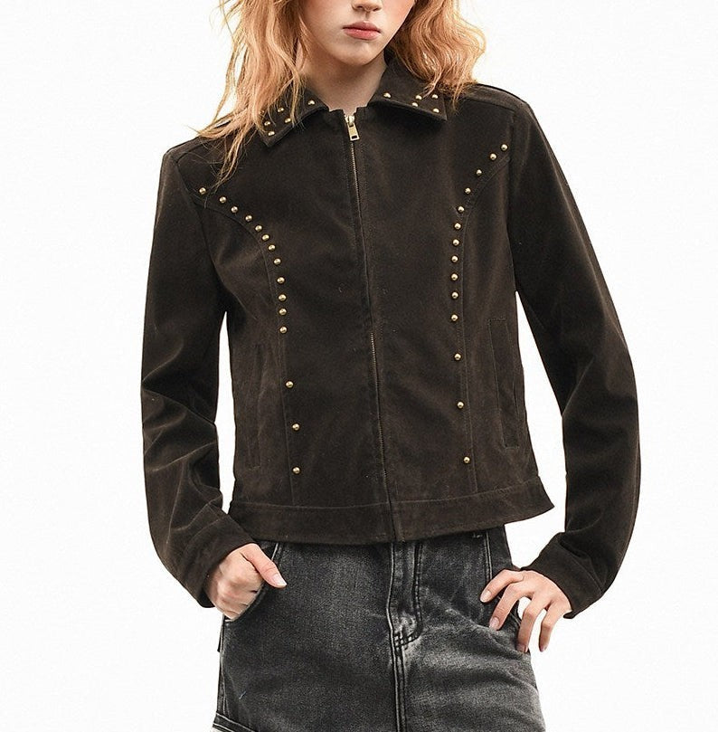 Harlow velvet lapel jacket Studio Ruban — detail shot