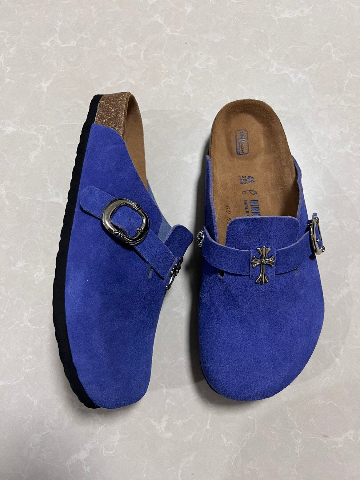 Birkenstock sterling silver collab Studio Ruban — pair view